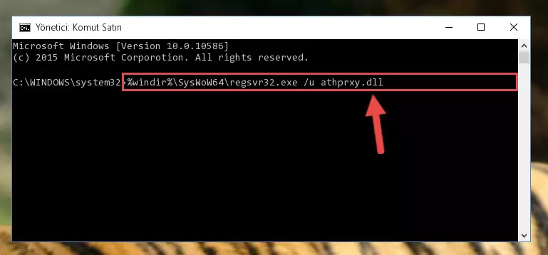 Athprxy.dll kütüphanesini sisteme tekrar kaydetme (64 Bit için)