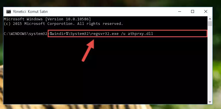Athprxy.dll kütüphanesi için Windows Kayıt Defterinde yeni kayıt oluşturma
