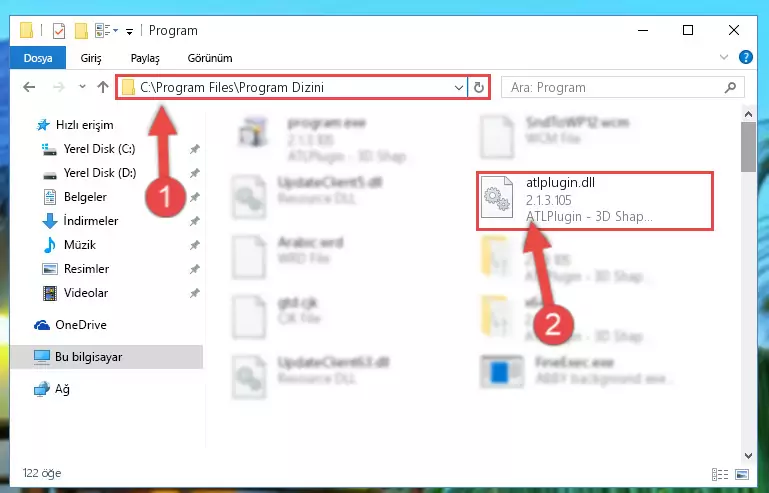 Atlplugin.dll dosyasının bozuk kaydını Windows Kayıt Defterinden kaldırma (64 Bit için)