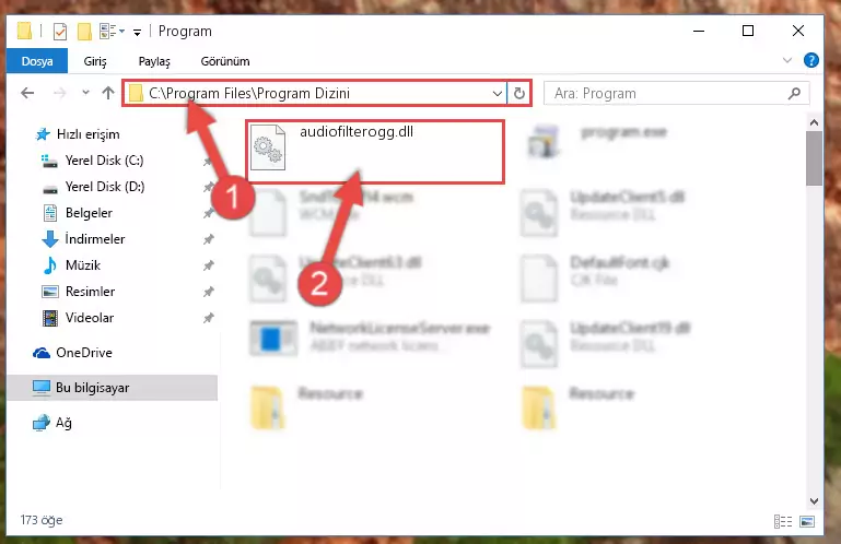 Audiofilterogg.dll kütüphanesinin sorunlu kaydını Regedit'den kaldırma (64 Bit için)