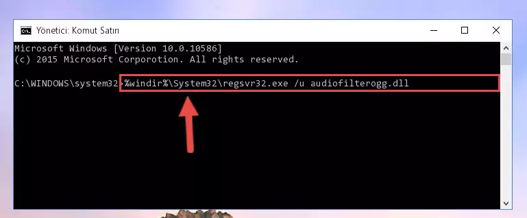 Audiofilterogg.dll kütüphanesini .zip dosyası içinden çıkarma