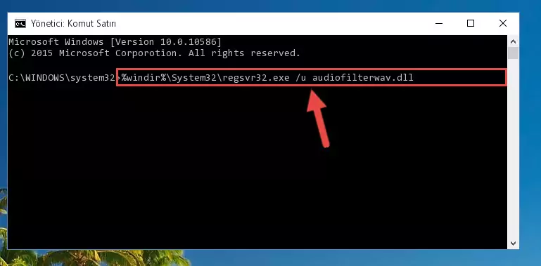 Audiofilterwav.dll kütüphanesini .zip dosyası içinden çıkarma