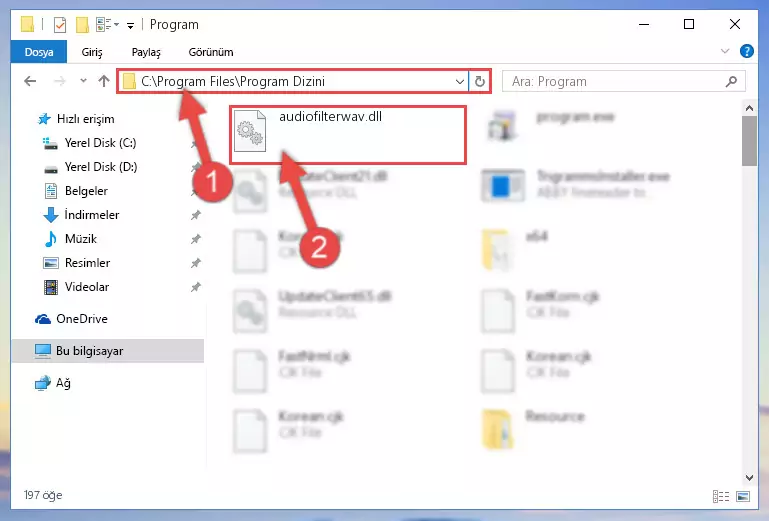 Audiofilterwav.dll kütüphanesinin sorunlu kaydını Regedit'den kaldırma (64 Bit için)