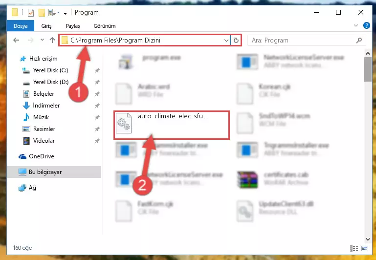 Auto_climate_elec_sfun.dll kütüphanesinin hasarlı kaydını sistemden kaldırma (64 Bit için)