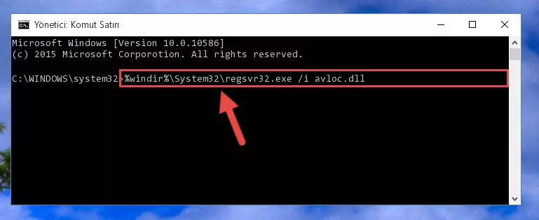 Avloc.dll dosyasını sisteme tekrar kaydetme (64 Bit için)