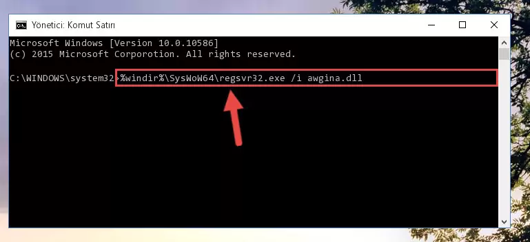 Awgina.dll dosyasının bozuk kaydını Windows Kayıt Defterinden kaldırma (64 Bit için)
