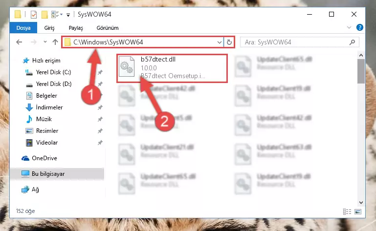 B57dtect.dll dosyasını Windows/sysWOW64 dizinine yapıştırma