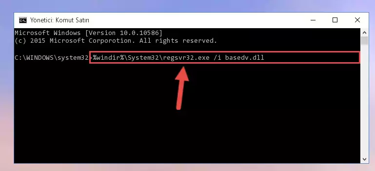 Basedv.dll dosyasını sisteme tekrar kaydetme (64 Bit için)