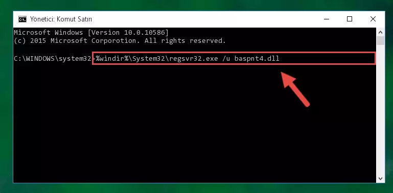 Baspnt4.dll dosyası için Regedit (Windows Kayıt Defteri) üzerinde temiz kayıt oluşturma
