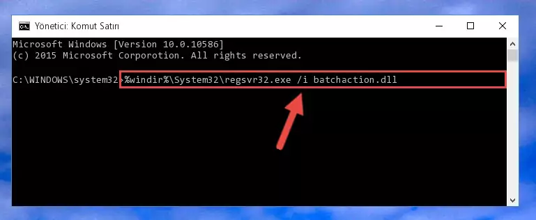 Batchaction.dll kütüphanesinin kaydını sistemden kaldırma
