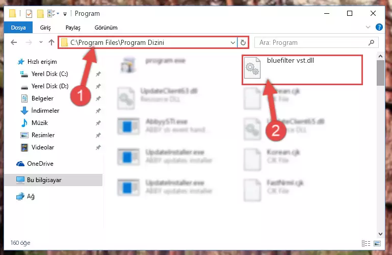 Bluefilter vst.dll dosyasının hasarlı kaydını sistemden kaldırma (64 Bit için)
