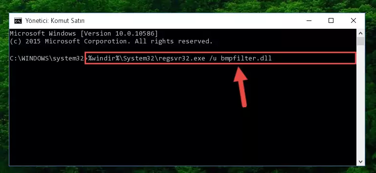 Bmpfilter.dll dosyasını sisteme tekrar kaydetme