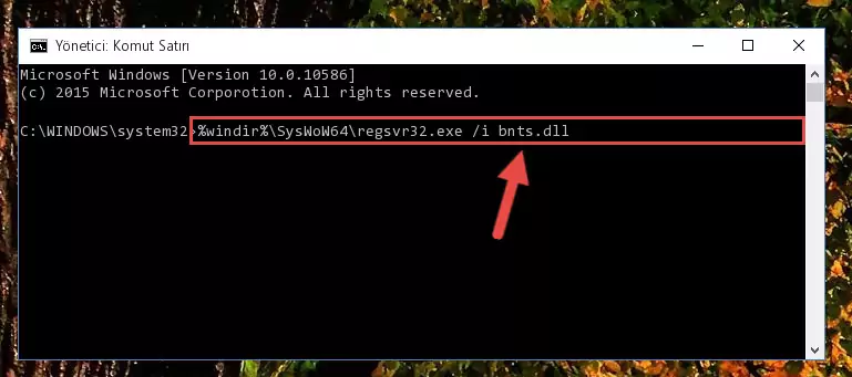 Bnts.dll dosyasının hasarlı kaydını sistemden kaldırma (64 Bit için)