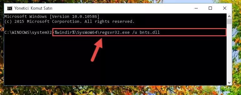 Bnts.dll dosyasını sisteme tekrar kaydetme (64 Bit için)