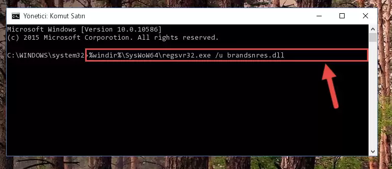 Brandsnres.dll kütüphanesi için Windows Kayıt Defterinde yeni kayıt oluşturma