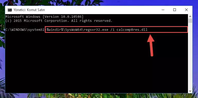 Calcomp8res.dll kütüphanesinin bozuk kaydını Kayıt Defterinden kaldırma (64 Bit için)