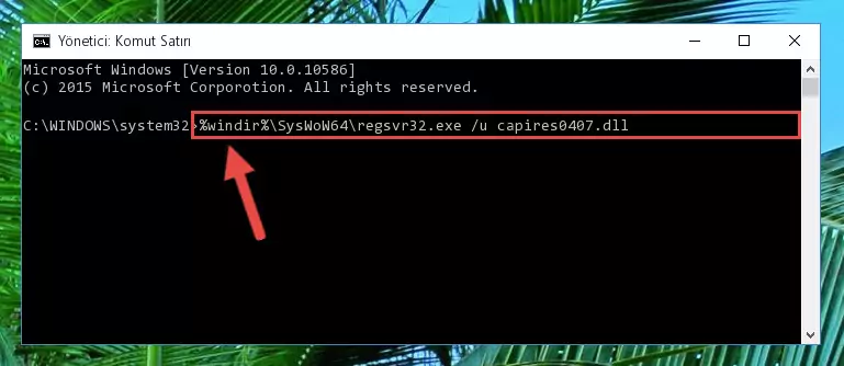 Capires0407.dll kütüphanesi için Windows Kayıt Defterinde yeni kayıt oluşturma