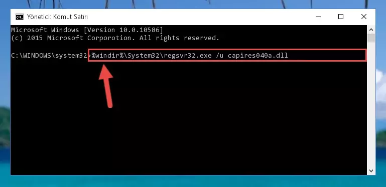 Capires040a.dll dosyası için Windows Kayıt Defterinde yeni kayıt oluşturma