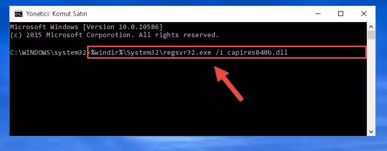 Capires040b.dll dosyasının Windows Kayıt Defterindeki sorunlu kaydını silme