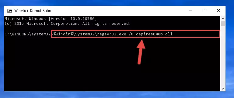 Capires040b.dll dosyası için Regedit (Windows Kayıt Defteri) üzerinde temiz kayıt oluşturma