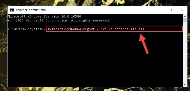 Capires041d.dll dosyasının hasarlı kaydını sistemden kaldırma (64 Bit için)