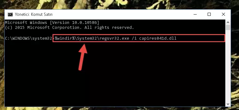 Capires041d.dll dosyasının kaydını sistemden kaldırma
