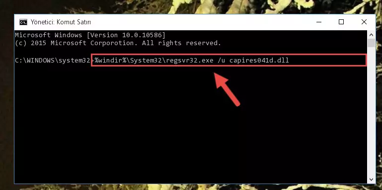Capires041d.dll dosyası için Windows Kayıt Defterinde yeni kayıt oluşturma