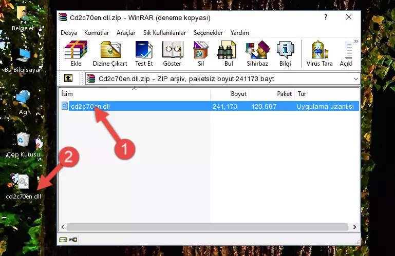 Program kurulum dizinine Cd2c70en.dll dosyasını kopyalama.