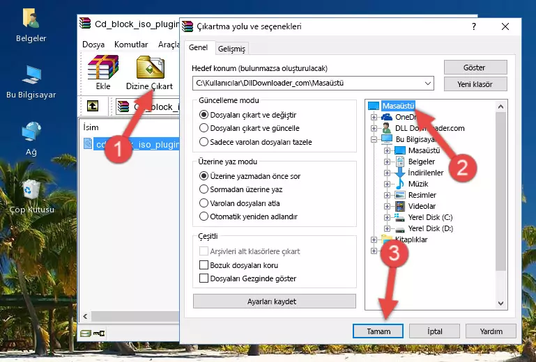 Cd_block_iso_plugin_v1.0.1.dll kütüphanesini Windows/System32 klasörüne yapıştırma