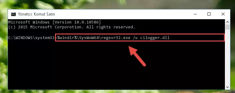 Cilogger.dll kütüphanesini sisteme tekrar kaydetme (64 Bit için)