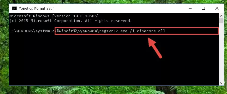 Cinecore.dll kütüphanesinin Windows Kayıt Defteri üzerindeki sorunlu kaydını temizleme
