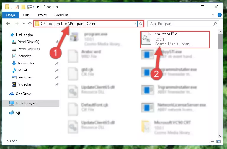 Cm_core10.dll kütüphanesinin hasarlı kaydını sistemden kaldırma (64 Bit için)