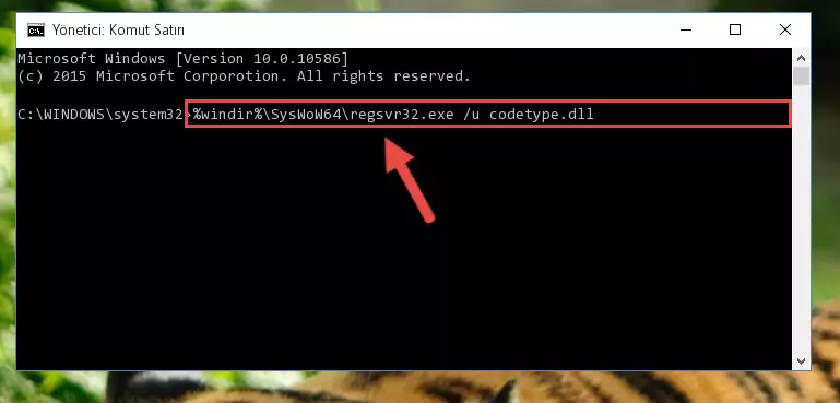 Codetype.dll kütüphanesi için Regedit (Windows Kayıt Defteri) üzerinde temiz kayıt oluşturma
