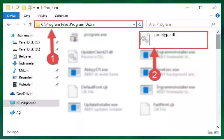 Codetype.dll kütüphanesinin sorunlu kaydını Regedit'den kaldırma (64 Bit için)