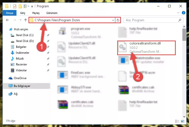 Colorealtransform.dll dosyasının sorunlu kaydını Regedit'den kaldırma (64 Bit için)