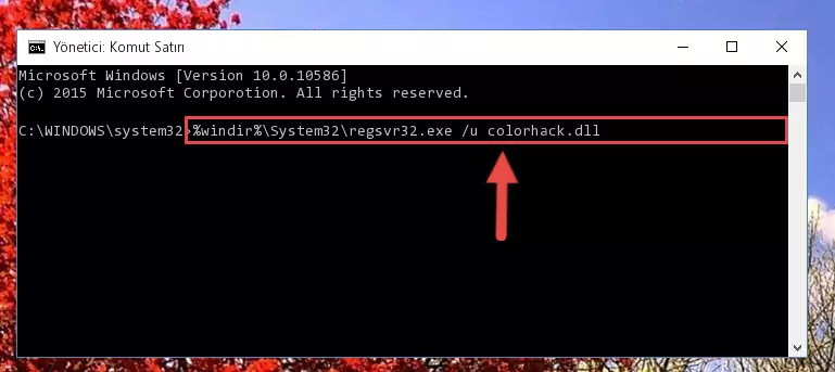 Colorhack.dll kütüphanesi için Regedit (Windows Kayıt Defteri) üzerinde temiz kayıt oluşturma