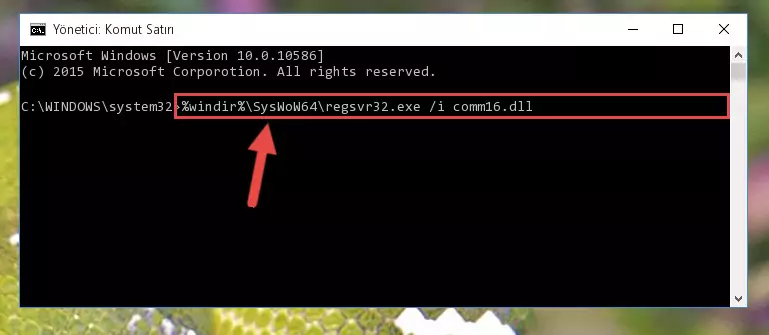 Comm16.dll dosyasının hasarlı kaydını sistemden kaldırma (64 Bit için)