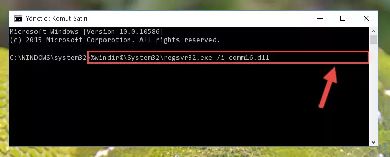 Comm16.dll dosyasının kaydını sistemden kaldırma