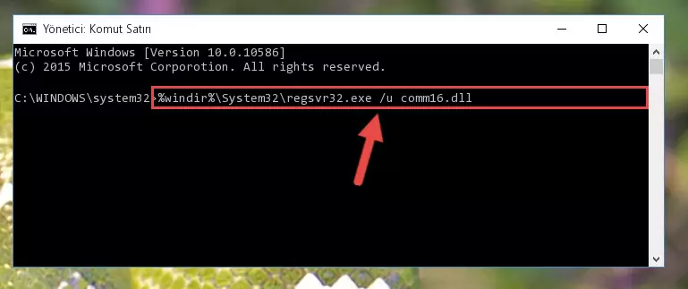 Comm16.dll dosyası için Windows Kayıt Defterinde yeni kayıt oluşturma