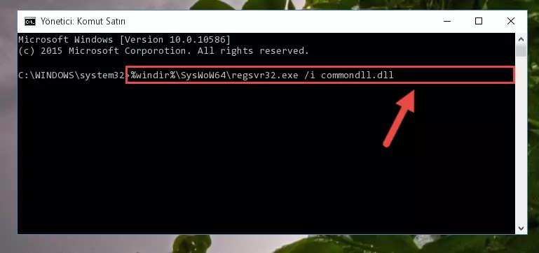Commondll.dll kütüphanesinin bozuk kaydını Windows Kayıt Defterinden kaldırma (64 Bit için)