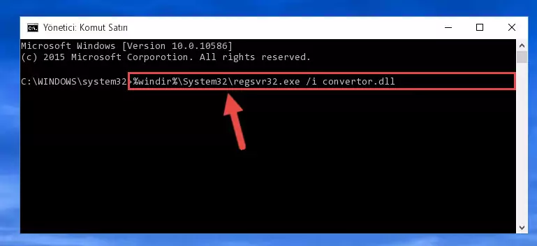 Convertor.dll dosyasını sisteme tekrar kaydetme (64 Bit için)