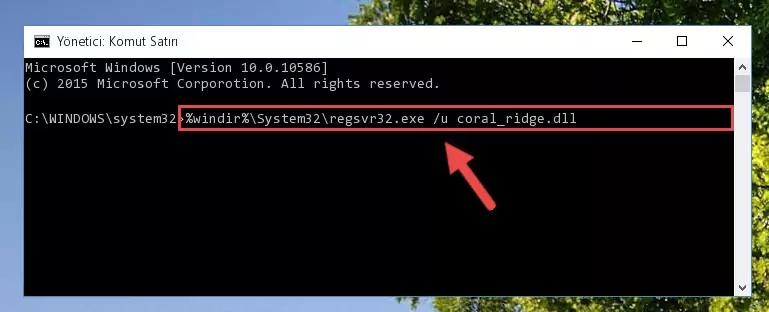 Coral_ridge.dll dosyasını sisteme tekrar kaydetme
