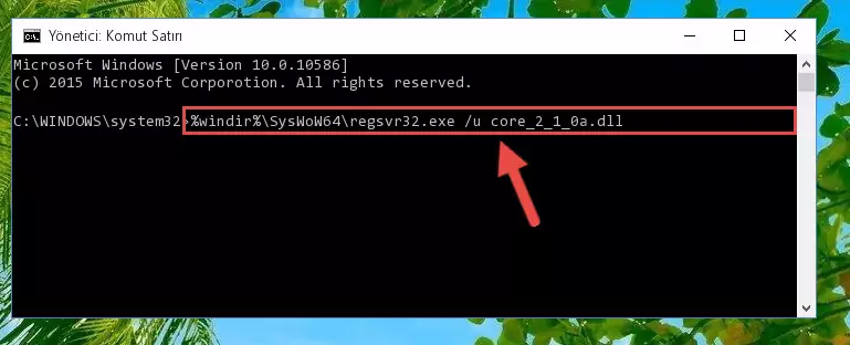 Core_2_1_0a.dll dosyası için Windows Kayıt Defterinde yeni kayıt oluşturma