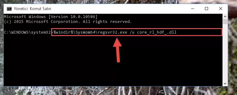 Core_rl_hdf_.dll kütüphanesini sisteme tekrar kaydetme (64 Bit için)