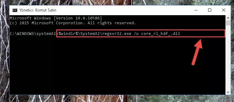 Core_rl_hdf_.dll kütüphanesi için Windows Kayıt Defterinde yeni kayıt oluşturma