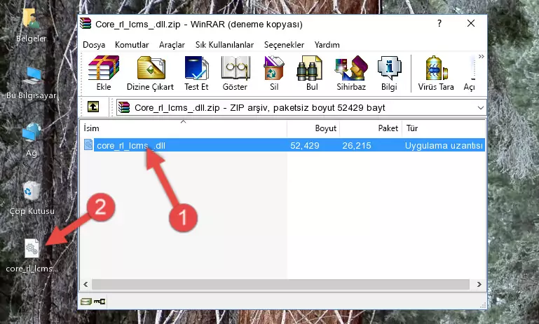Uygulama ana klasörüne Core_rl_lcms_.dll dosyasını yapıştırma