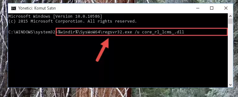 Core_rl_lcms_.dll dosyası için Windows Kayıt Defterinde yeni kayıt oluşturma