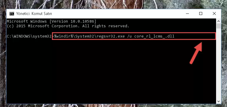 Core_rl_lcms_.dll dosyasını dışarı çıkarma