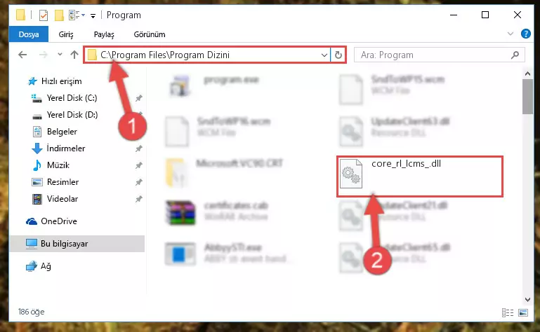 Core_rl_lcms_.dll dosyasının bozuk kaydını Windows Kayıt Defterinden kaldırma (64 Bit için)