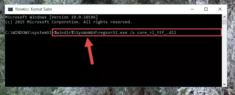 Core_rl_ttf_.dll kütüphanesini sisteme tekrar kaydetme